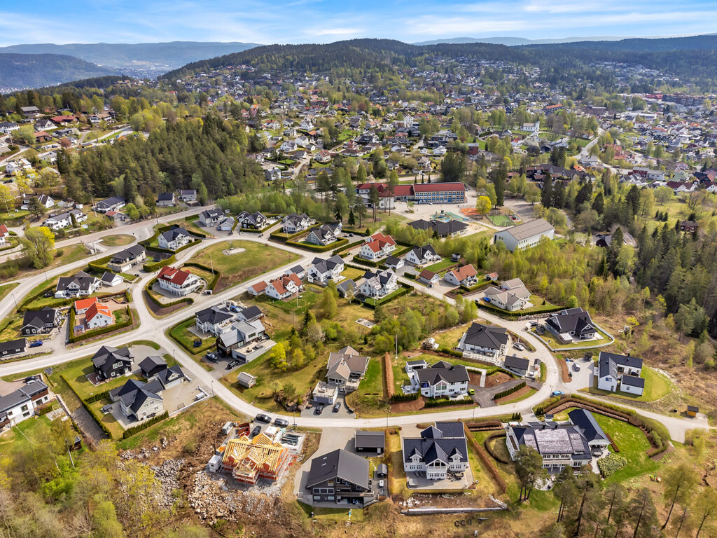 Drone foto av boligfelt